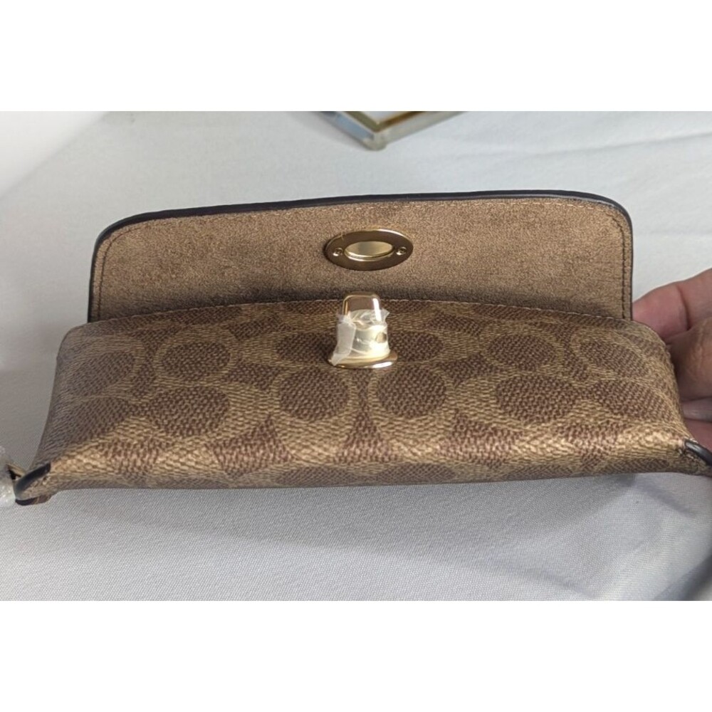 Coach Sunglass/Eyeglass Case - Tan/Gold/Brown, NWT - Picture 6 of 7